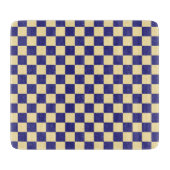 Indigo and butter checkerboard pattern カッティングボード (正面)