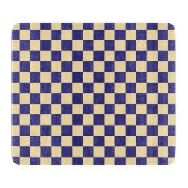 Indigo and butter checkerboard pattern カッティングボード