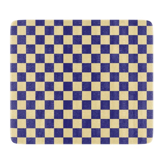 Indigo and butter checkerboard pattern カッティングボード (正面)
