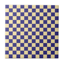 Indigo and butter checkerboard pattern タイル
