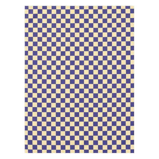Indigo and butter checkerboard pattern テーブルクロス (正面)