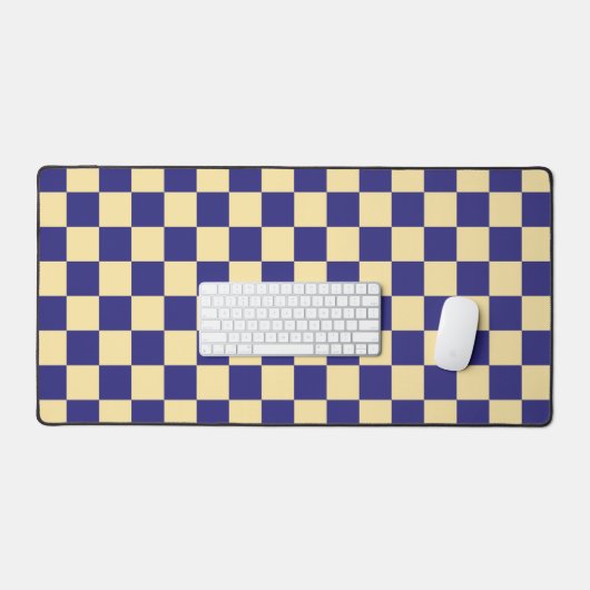 Indigo and butter checkerboard pattern デスクマット (キーボード&マウス)