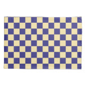 Indigo and butter checkerboard pattern 枕カバー (裏面-左)