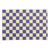 Indigo and butter checkerboard pattern 枕カバー (正面右)