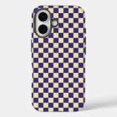 Indigo and butter checkerboard pattern Case-Mate iPhoneケース (裏面)