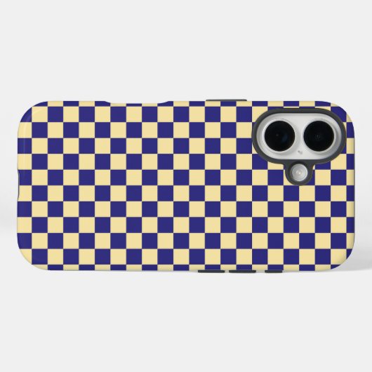 Indigo and butter checkerboard pattern Case-Mate iPhoneケース (裏面 (横))