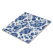 Indigo Azulejo Blue Portuguese Lisbon Botanical タイル (側面)