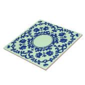 Indigo Azulejo Blue Portuguese Lisbon Botanical タイル (側面)