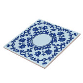 Indigo Azulejo Blue Portuguese Lisbon Botanical タイル (側面)