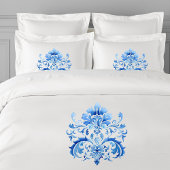 Indigo Azulejo Blue Portuguese Lisbon Botanical 枕カバー