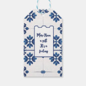 Indigo Azulejo Blue Portuguese Lisbon Decorative ギフトタグ (裏面)