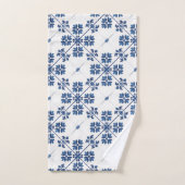 Indigo Azulejo Blue Portuguese Lisbon Decorative バスタオルセット (ハンドタオル)