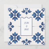 Indigo Azulejo Blue Portuguese Lisbon Decorative  招待状 (裏面)