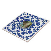 Indigo Azulejo Blue Portuguese Lisbon photo タイル (側面)