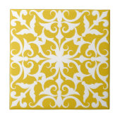 Indigo Azulejo yellow & white Portuguese  タイル (正面)