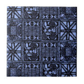 Indigo Batik Quilt - Blue タイル (正面)