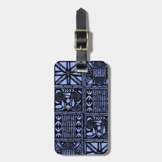 Indigo Batik Quilt - Blue ラゲッジタグ (正面縦)