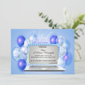 Indigo BlueノートブックPC仮想男の赤ちゃんシャワー 招待状 (スタンド正面)