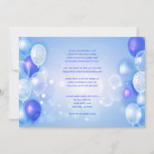 Indigo BlueノートブックPC仮想男の赤ちゃんシャワー 招待状 (裏面)