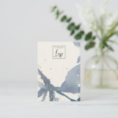 Indigo Blue金ゴールド抽象芸術イヤリングロゴ表示 名刺 (スタンド正面)