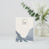 Indigo Blue金ゴールド抽象芸術イヤリングロゴ表示 名刺 (スタンド正面)