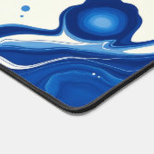 Indigo Blue Abstract Modern Professional デスクマット (コーナー)