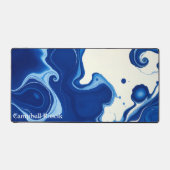 Indigo Blue Abstract Modern Professional デスクマット (正面)