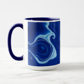 Indigo Blue Abstract Watercolor Personalized マグカップ (左)