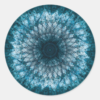 Indigo Blue Mandala ラウンドシール