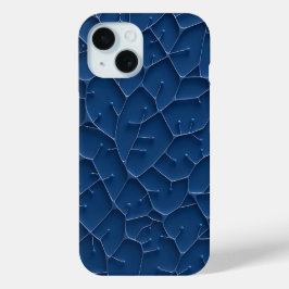 Indigo Blue Stylish Pattern iPhone Case iPhone 15ケース
