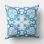 Indigo blue tile pattern クッション (裏面)