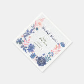 Indigo Blush Florals Bridal Shower Customize スタンダードカクテルナプキン (角)
