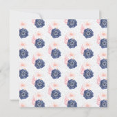 Indigo Blush Florals Bridal Shower Customize 招待状 (裏面)