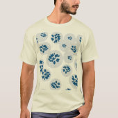 Indigo Botanical Bubbles Pattern Tシャツ (正面)