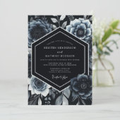Indigo Botanical Romantic Wedding 招待状 (スタンド正面)