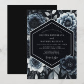 Indigo Botanical Romantic Wedding 招待状 (正面/裏面)