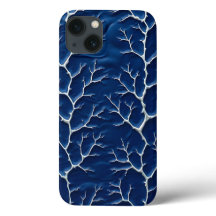 Indigo Branch Texture iPhone Case Design