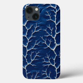 Indigo Branch Texture iPhone Case Design iPhone 13ケース