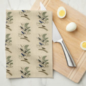 Indigo Bunting from Audubon's Birds of America キッチンタオル (四つ折り)