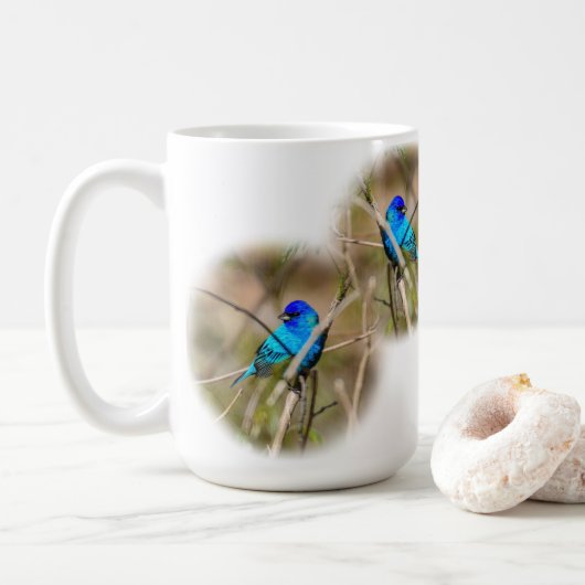 Indigo Bunting Songbird Classic Mug コーヒーマグカップ (ドーナツ)