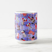 Indigo Checked Coffee Mug - Red / Black Dogs Print コーヒーマグカップ (中央)