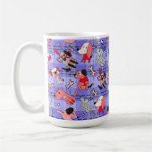 Indigo Checked Coffee Mug - Red / Black Dogs Print コーヒーマグカップ (左)