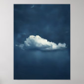 Indigo Cloud Print Moody Cloud Painting Indigo Wal ポスター (正面)