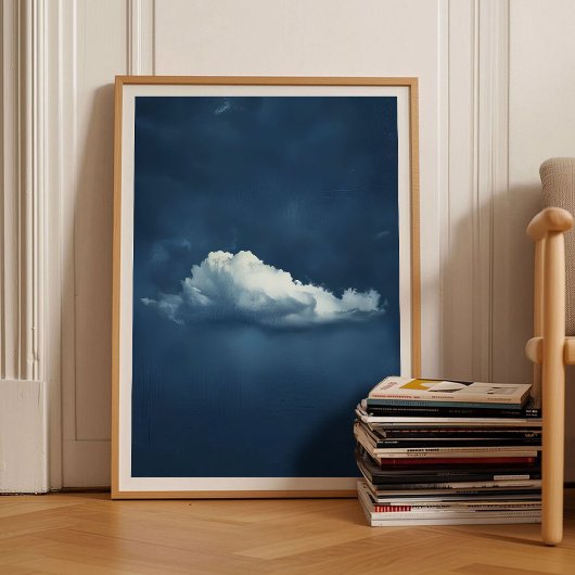 Indigo Cloud Print Moody Cloud Painting Indigo Wal ポスター