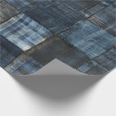 Indigo Denim Patchwork Seamless Pattern ラッピングペーパー (角)