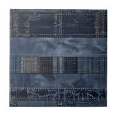 Indigo Denim Patchwork Seamless Pattern (2) タイル (正面)