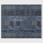 Indigo Denim Patchwork Seamless Pattern (2) ラッピングペーパー (フラット)