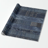 Indigo Denim Patchwork Seamless Pattern (2) ラッピングペーパー (アンロールド)