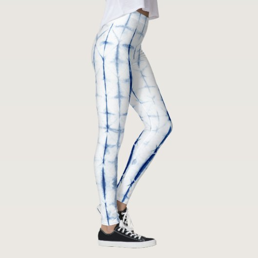 Indigo Dye Blue Itajime Shibori  レギンス (右)