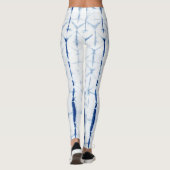 Indigo Dye Blue Itajime Shibori  レギンス (裏面)